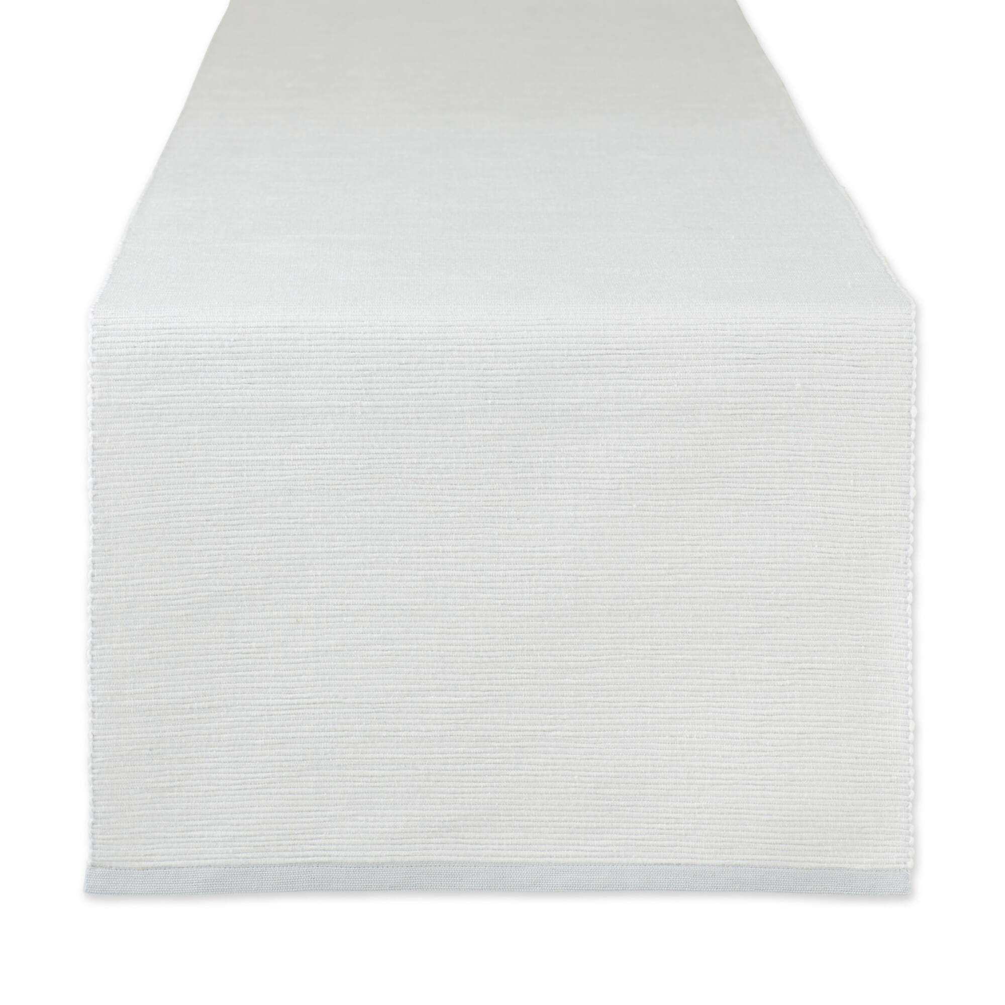 DII® Light Gray Eco-Friendly Chambray Fine Ribbed Table Runner 13x72 inches